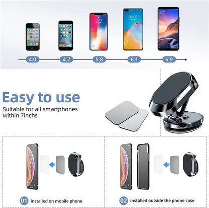 Alloy Folding Magnetic Car Phone Holder