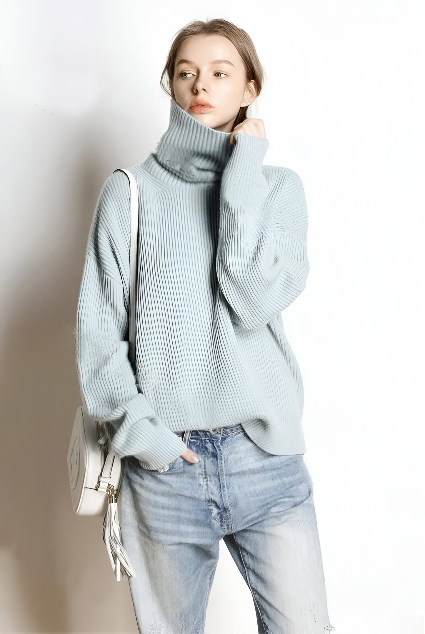 Dalizza™ Simple Knit Turtleneck Sweater