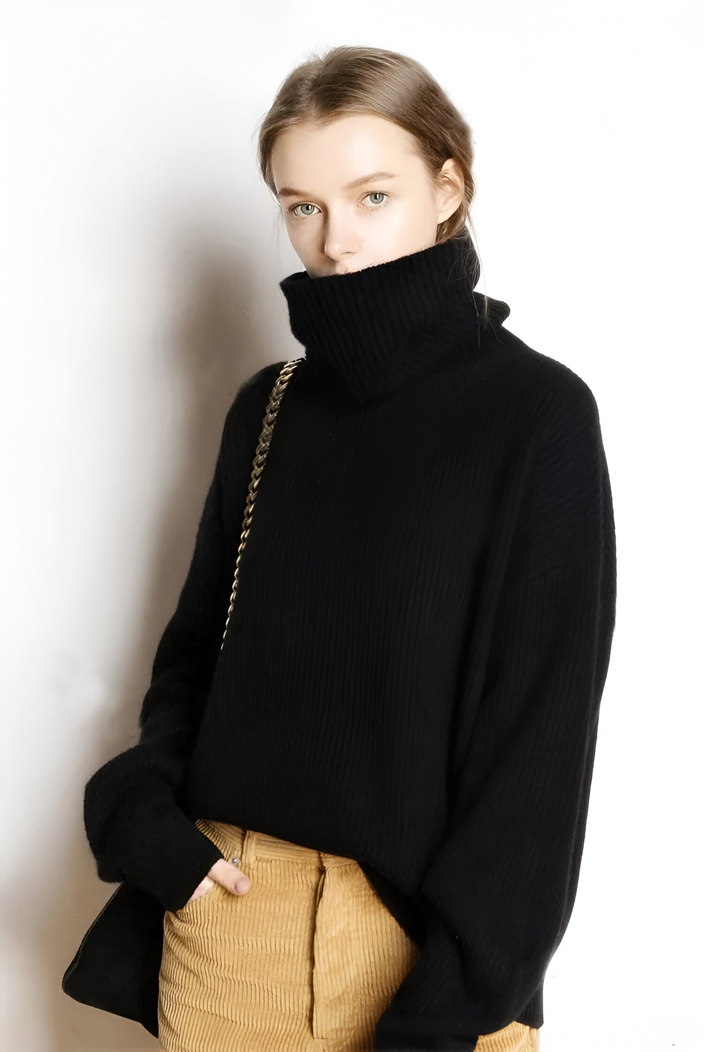 Dalizza™ Simple Knit Turtleneck Sweater