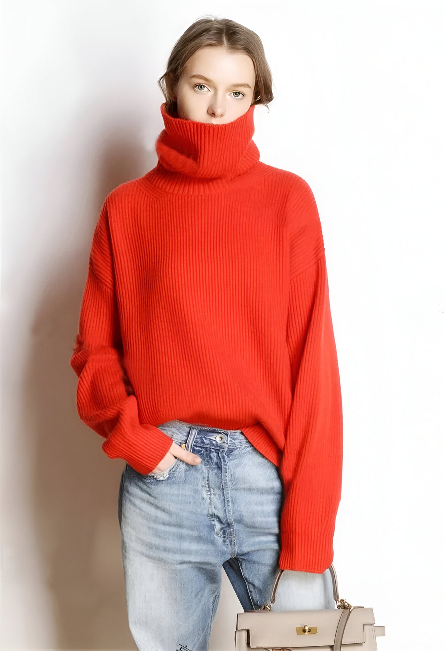 Dalizza™ Simple Knit Turtleneck Sweater