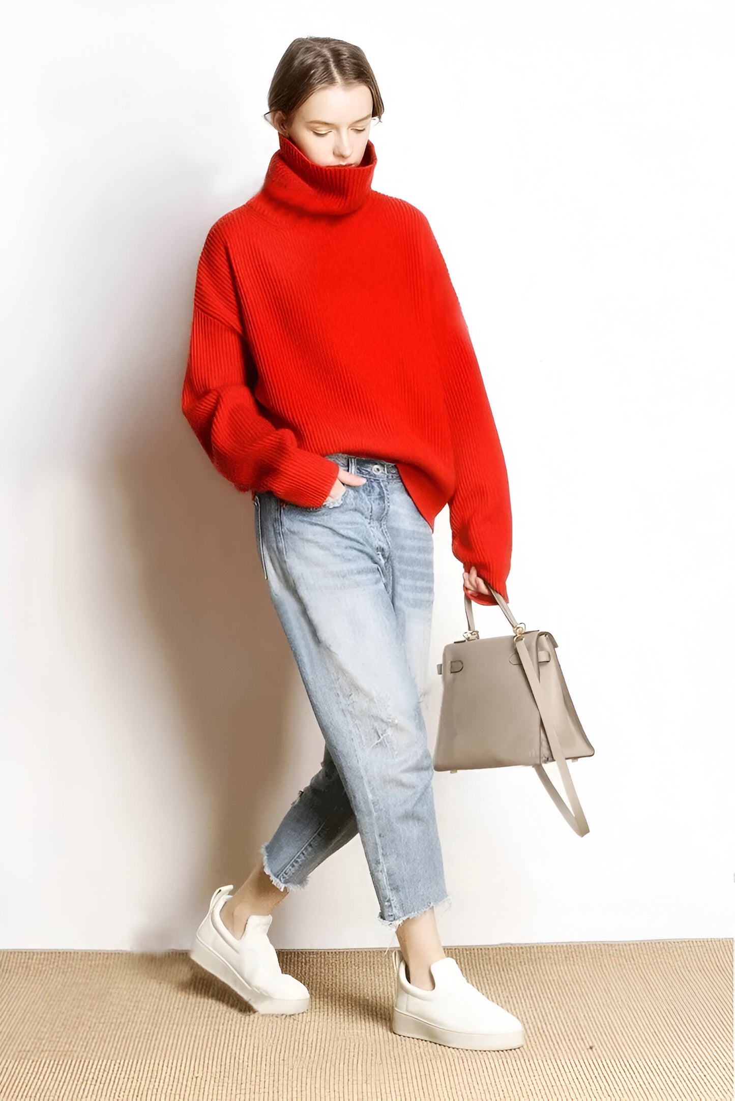 Dalizza™ Simple Knit Turtleneck Sweater