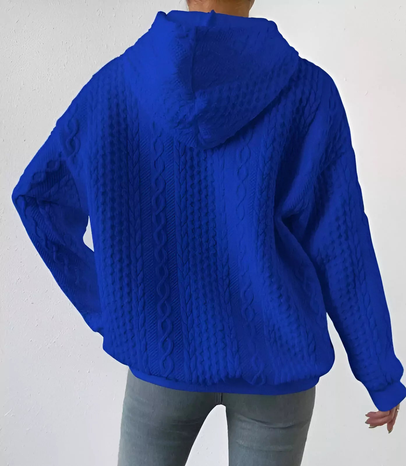 Dalizza™ Plus Textured Drawstring Hoodie