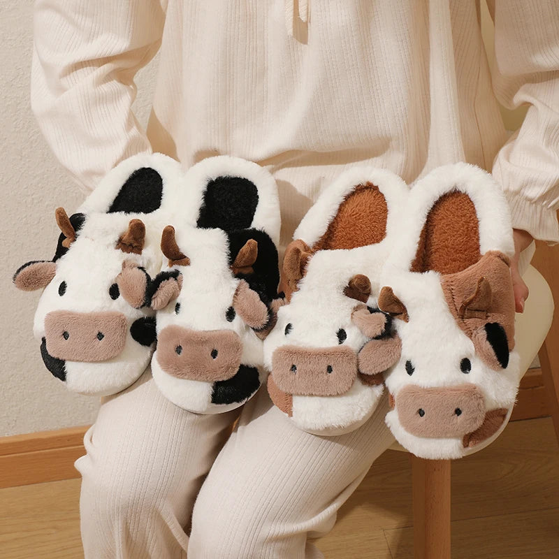 Dalizza™ Cute Cow Plush Slippers