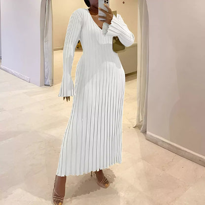 Dalizza™ Ribbed Knit Long Sleeve Maxi Dress